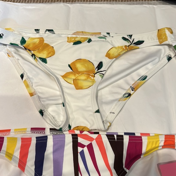 NWT KATE SPADE XS bundle lemons and multi stripe swim bottoms - Picture 3 of 8